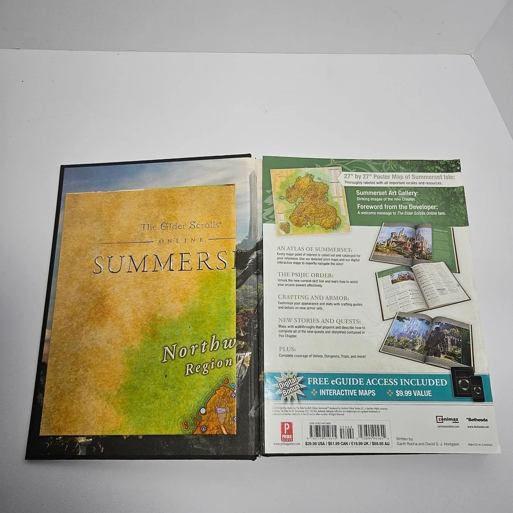 The Elder Scrolls Online Summerset Collector's Edition Guide Prima Hardcover Map